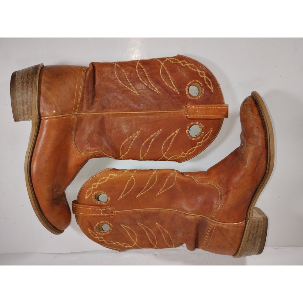 Acme Men's Punchy Buckaroo Cowboy Western Leather Boots Size 9 Vintage